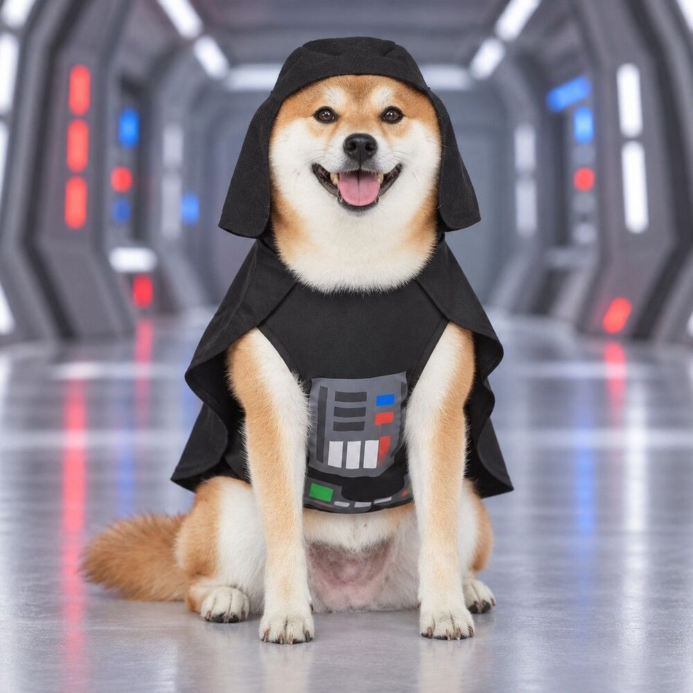 Star Wars Darth Vader Dog Costume Small Hood Cape Halloween New Futuristic